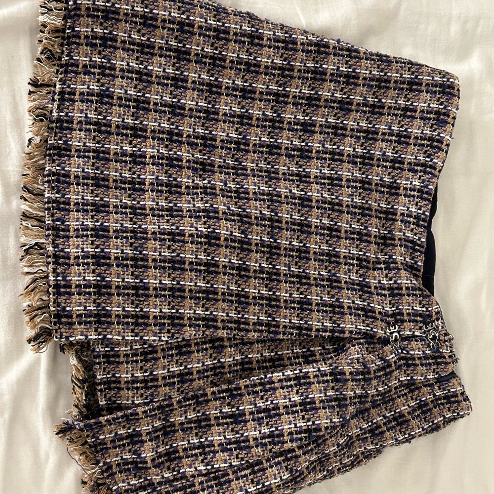Zara Black and Purple Tweed Skirt - Picture 8 of 9
